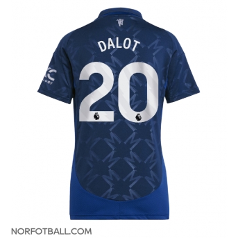 Billige Fotballdrakt Manchester United Diogo Dalot #20 Replika Bortedrakt Dame 2024-25 Kortermet